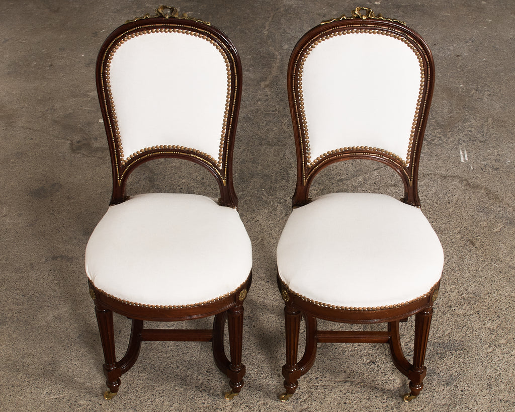 19th Century Set of Six Directoire Style Mahogany Dining Chairs