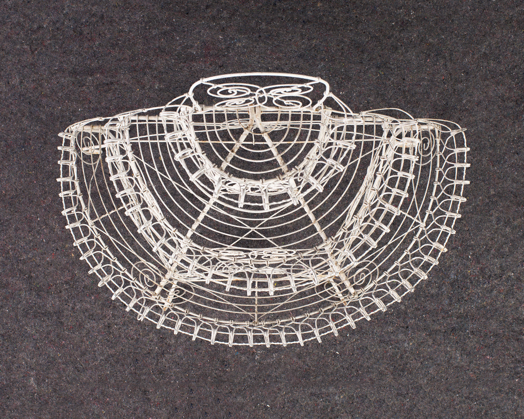 English Victorian Three-Tier Demilune Wire Garden Plant Stand