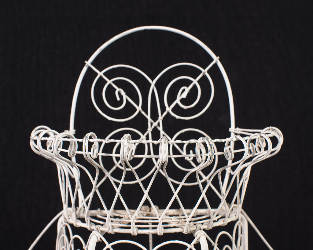 English Victorian Three-Tier Demilune Wire Garden Plant Stand