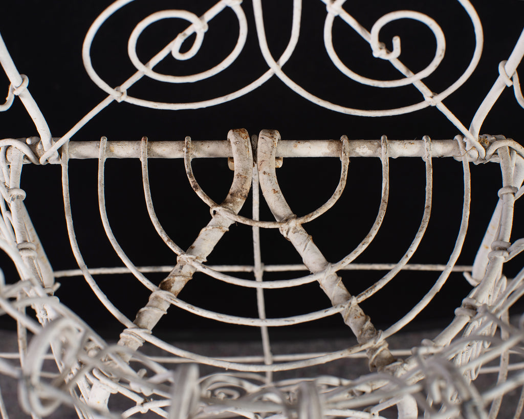 English Victorian Three-Tier Demilune Wire Garden Plant Stand