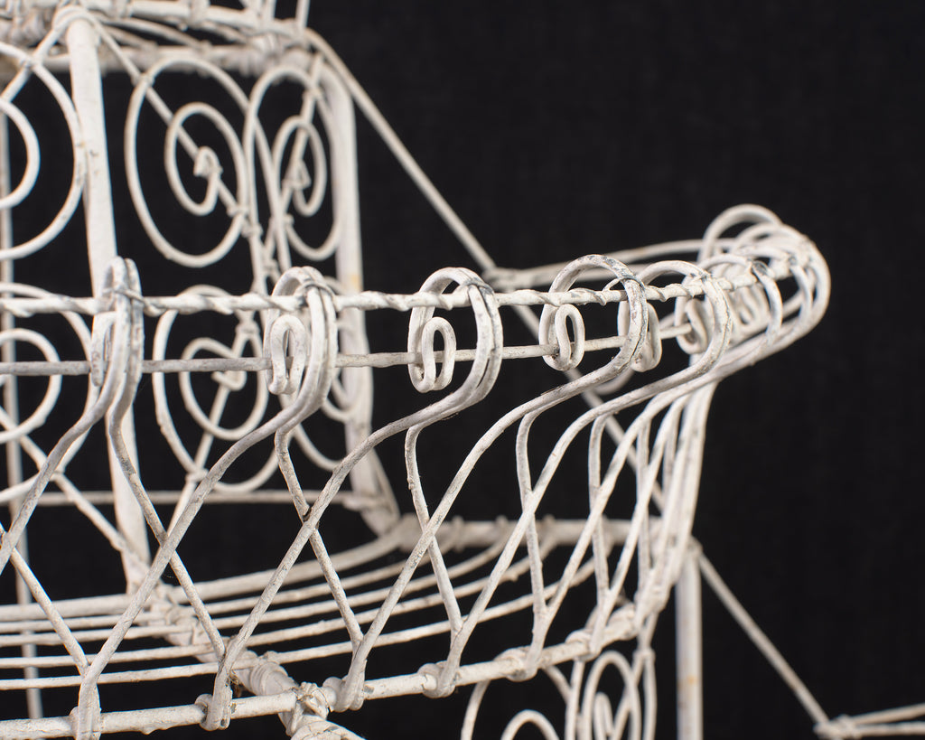 English Victorian Three-Tier Demilune Wire Garden Plant Stand