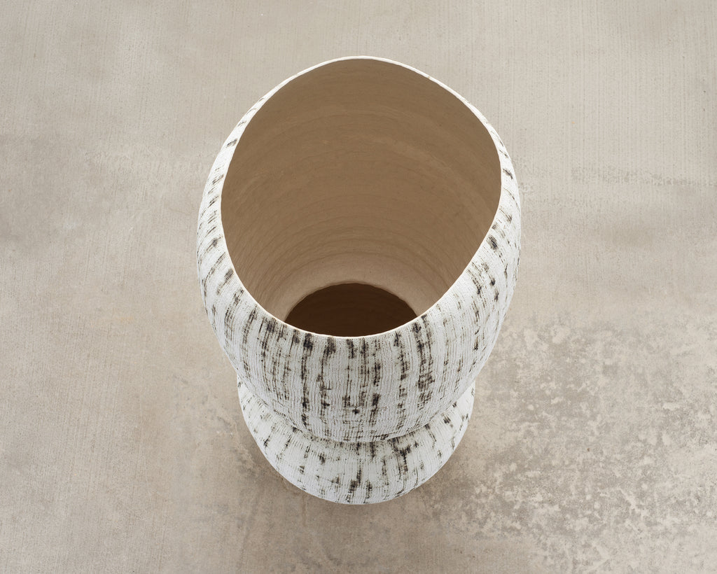 Kristina Riska Ceramic Stoneware Winter Urn Vase 4.5 Ft