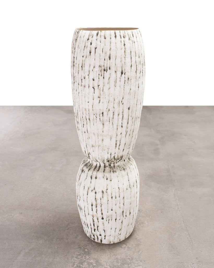 Kristina Riska Ceramic Stoneware Winter Urn Vase 4.5 Ft