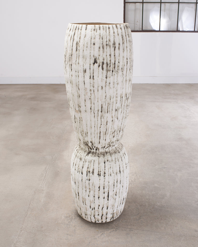 Kristina Riska Ceramic Stoneware Winter Urn Vase 4.5 Ft