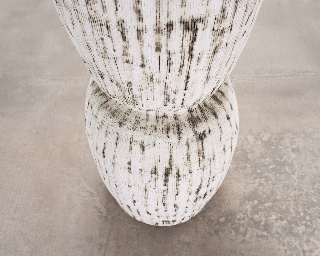 Kristina Riska Ceramic Stoneware Winter Urn Vase 4.5 Ft