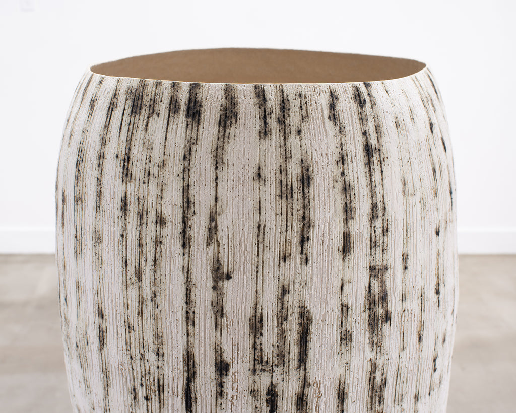 Kristina Riska Ceramic Stoneware Winter Urn Vase 4.5 Ft