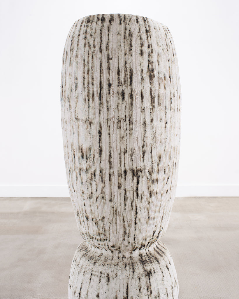 Kristina Riska Ceramic Stoneware Winter Urn Vase 4.5 Ft