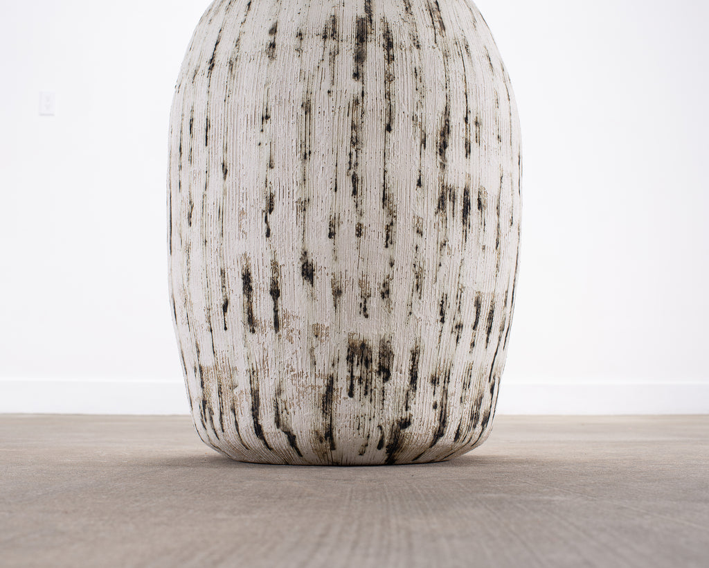 Kristina Riska Ceramic Stoneware Winter Urn Vase 4.5 Ft