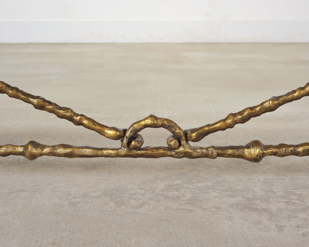 Oly Studio Gilded Iron Faux Bois Branch Diego Cocktail Table