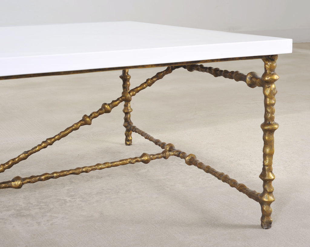 Oly Studio Gilded Iron Faux Bois Branch Diego Cocktail Table