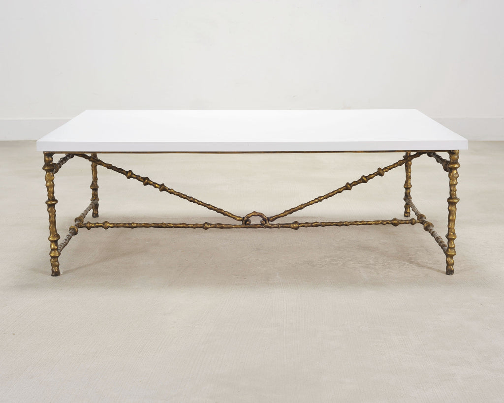 Oly Studio Gilded Iron Faux Bois Branch Diego Cocktail Table