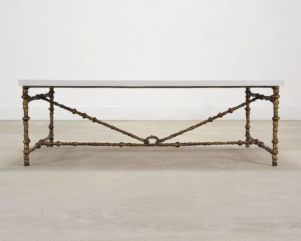 Oly Studio Gilded Iron Faux Bois Branch Diego Cocktail Table