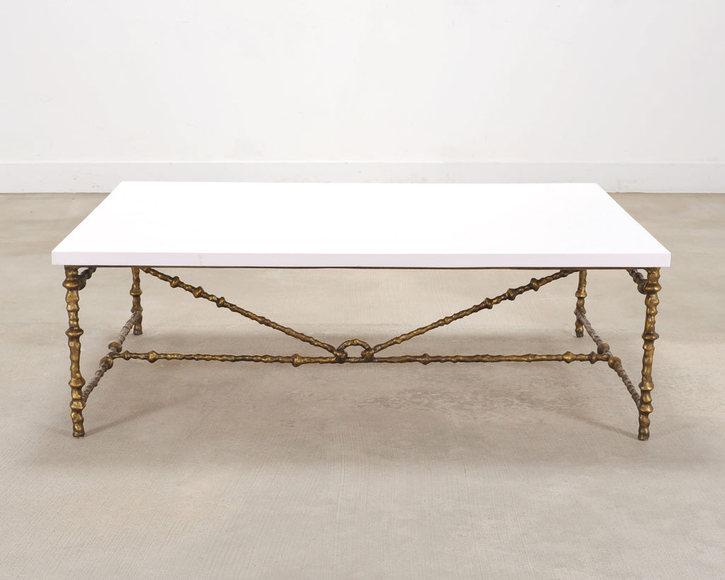 Oly Studio Gilded Iron Faux Bois Branch Diego Cocktail Table