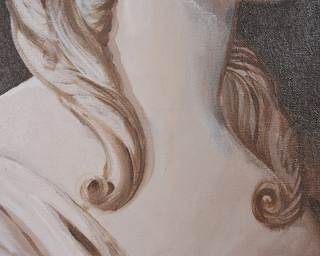 William Skilling "Bust of a Lady" Oil on Canvas Painting 3' Ft