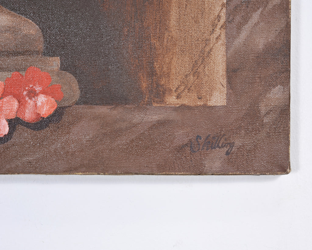 William Skilling "Bust of a Lady" Oil on Canvas Painting 3' Ft