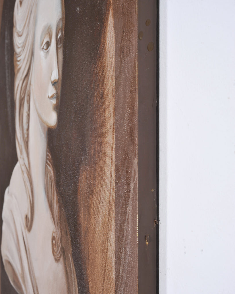William Skilling "Bust of a Lady" Oil on Canvas Painting 3' Ft