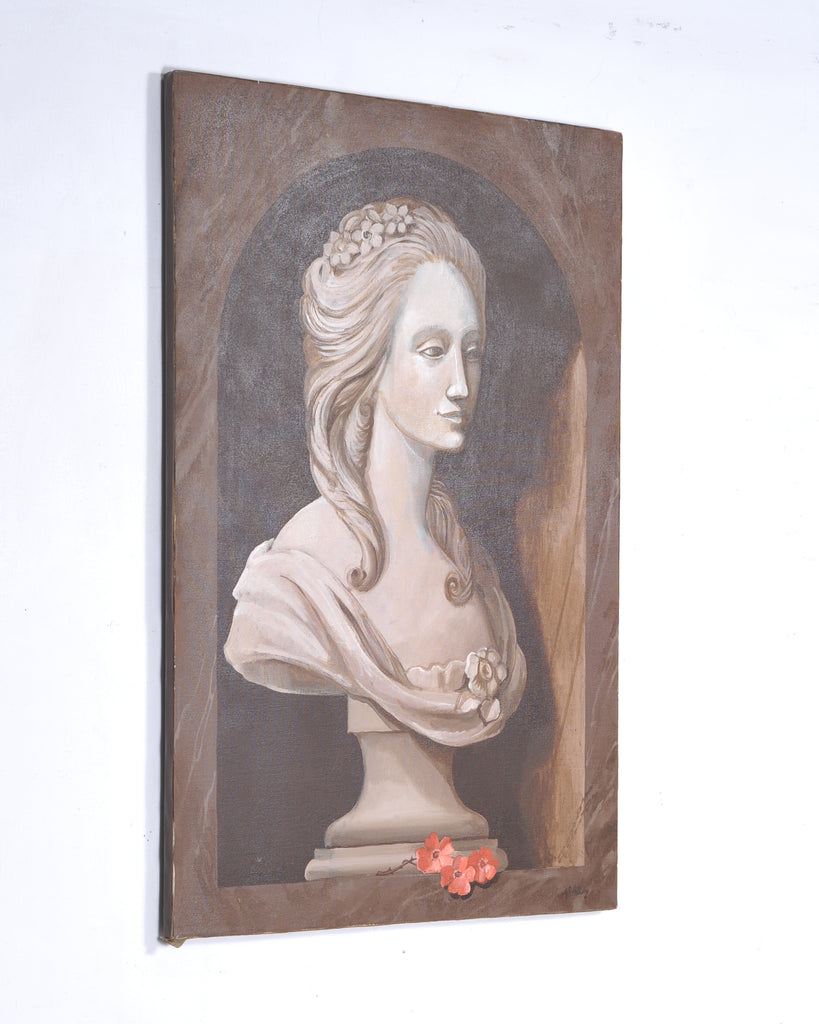 William Skilling "Bust of a Lady" Oil on Canvas Painting 3' Ft