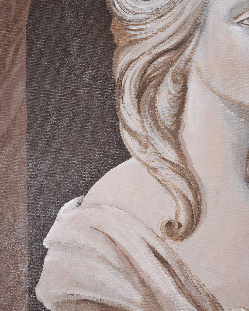 William Skilling "Bust of a Lady" Oil on Canvas Painting 3' Ft