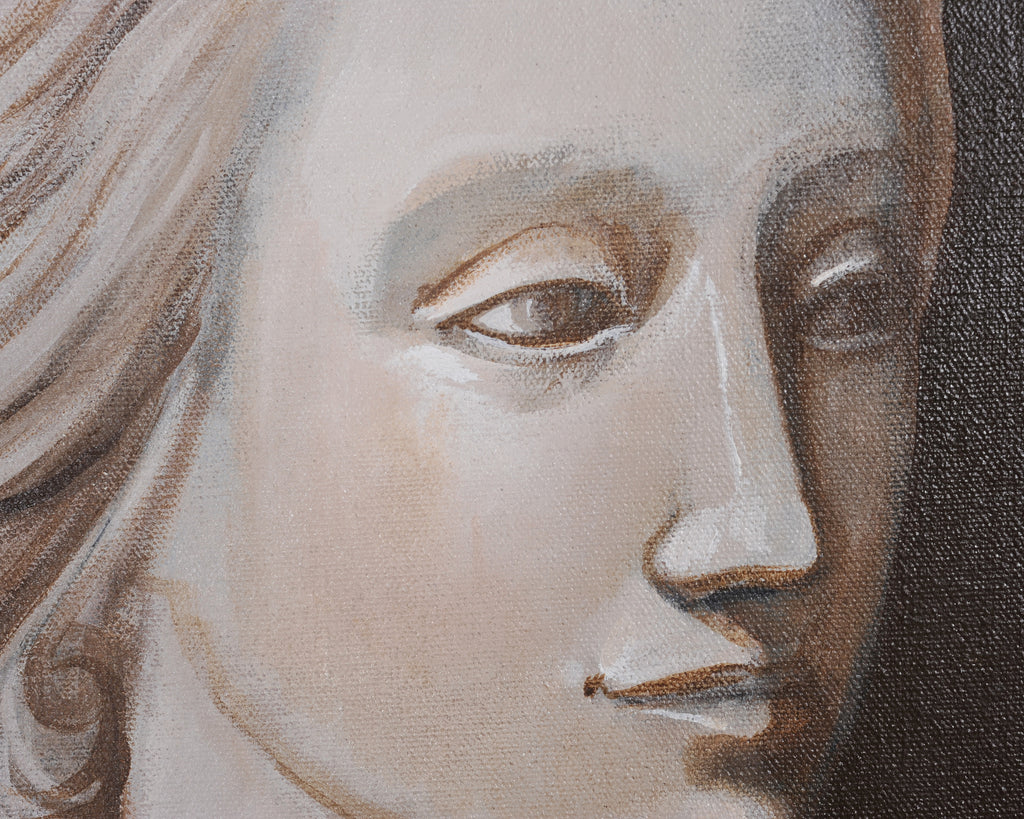 William Skilling "Bust of a Lady" Oil on Canvas Painting 3' Ft