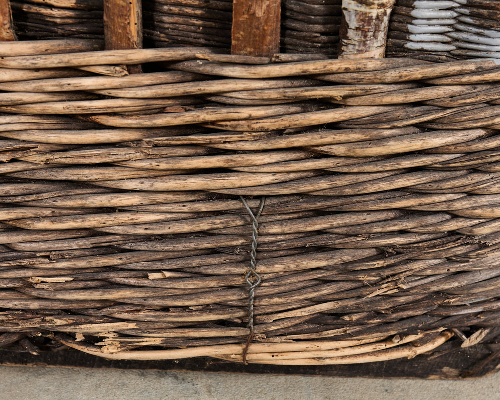Large Rustic French Provincial Wine Harvest Basket