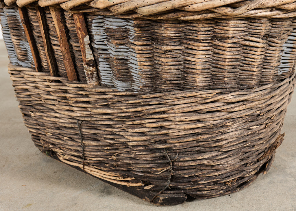Large Rustic French Provincial Wine Harvest Basket