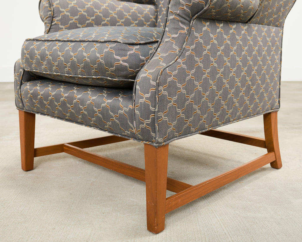 Pair of Midcentury English Georgian Style Wingback Chairs