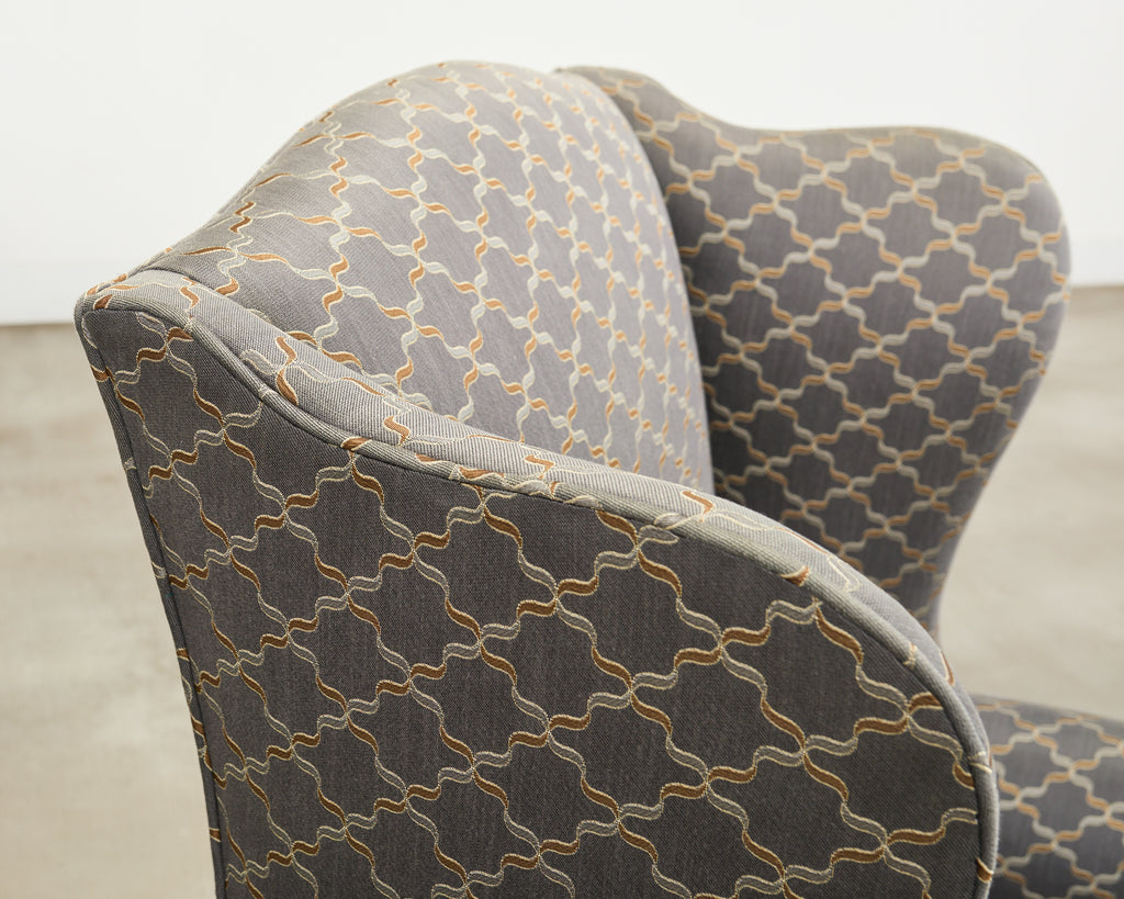 Pair of Midcentury English Georgian Style Wingback Chairs