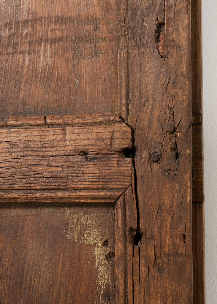 Pair of Rustic 19th C. French Walnut Bifold Wood Doors 9 Ft
