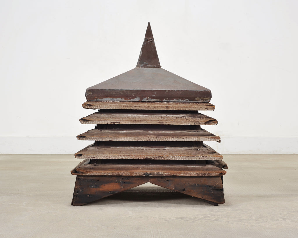 19th C. Pine Zinc Americana Farmhouse Pagoda Form Roof Cupola