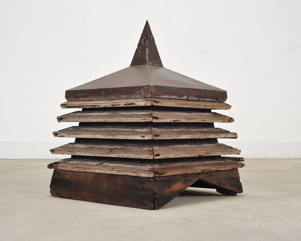 19th C. Pine Zinc Americana Farmhouse Pagoda Form Roof Cupola
