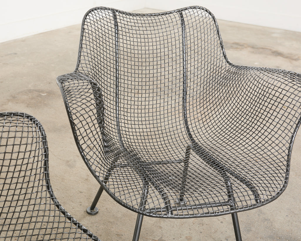 21st Century Set of Four Woodard Sculptura Garden Dining Armchairs