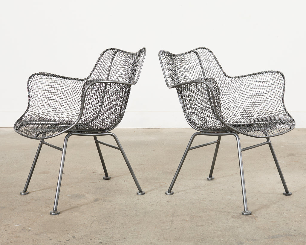 21st Century Set of Four Woodard Sculptura Garden Dining Armchairs