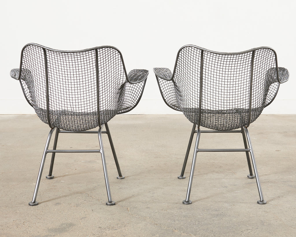 21st Century Set of Four Woodard Sculptura Garden Dining Armchairs