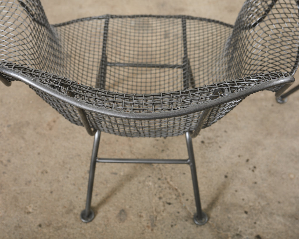 21st Century Set of Four Woodard Sculptura Garden Dining Armchairs