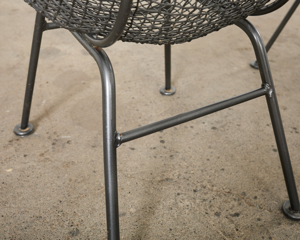 21st Century Set of Four Woodard Sculptura Garden Dining Armchairs