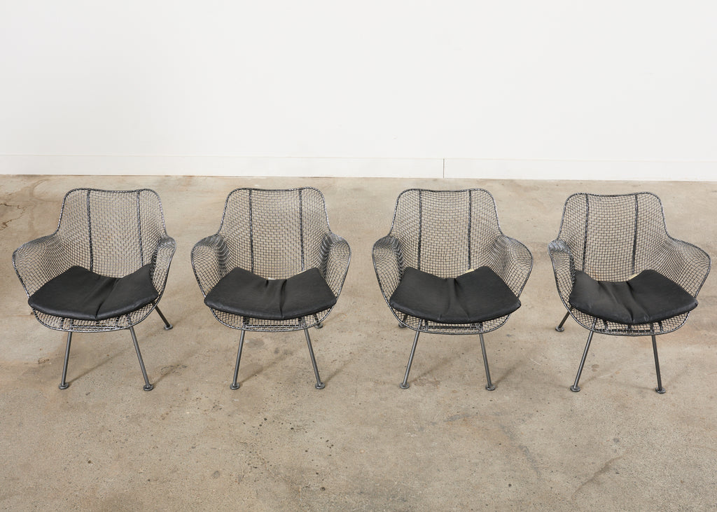 21st Century Set of Four Woodard Sculptura Garden Dining Armchairs