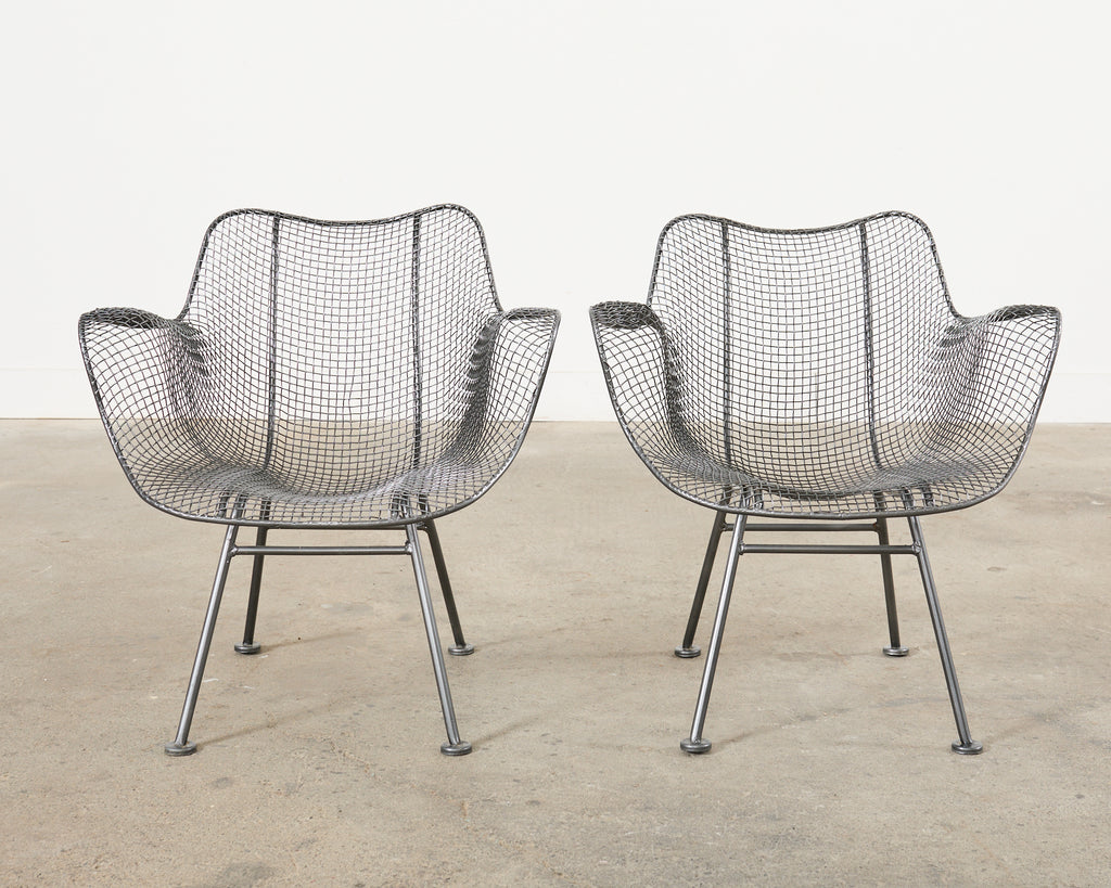 21st Century Set of Four Woodard Sculptura Garden Dining Armchairs