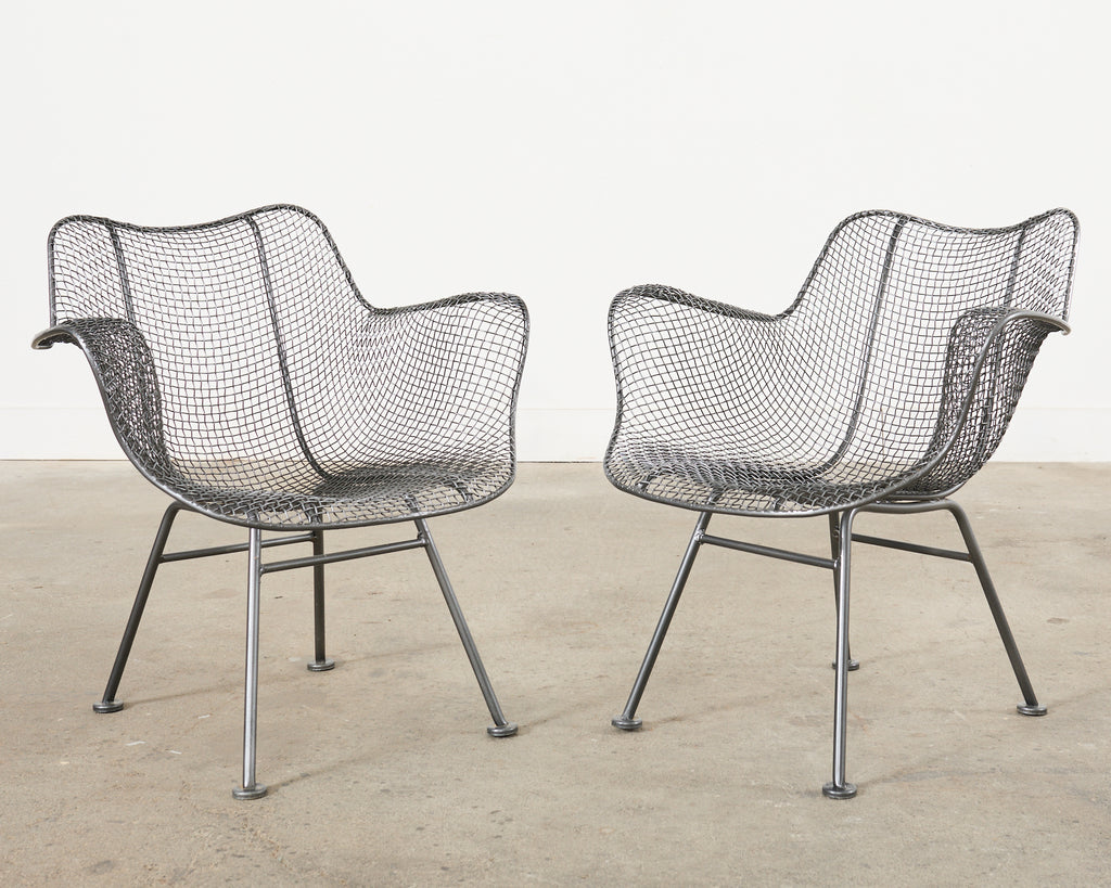 21st Century Set of Four Woodard Sculptura Garden Dining Armchairs