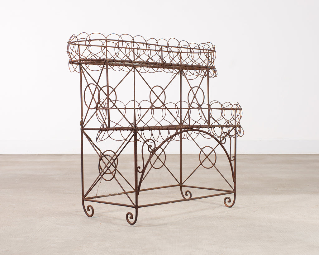 French Art Nouveau Two-Tier Wirework Boulangerie Baker's Rack