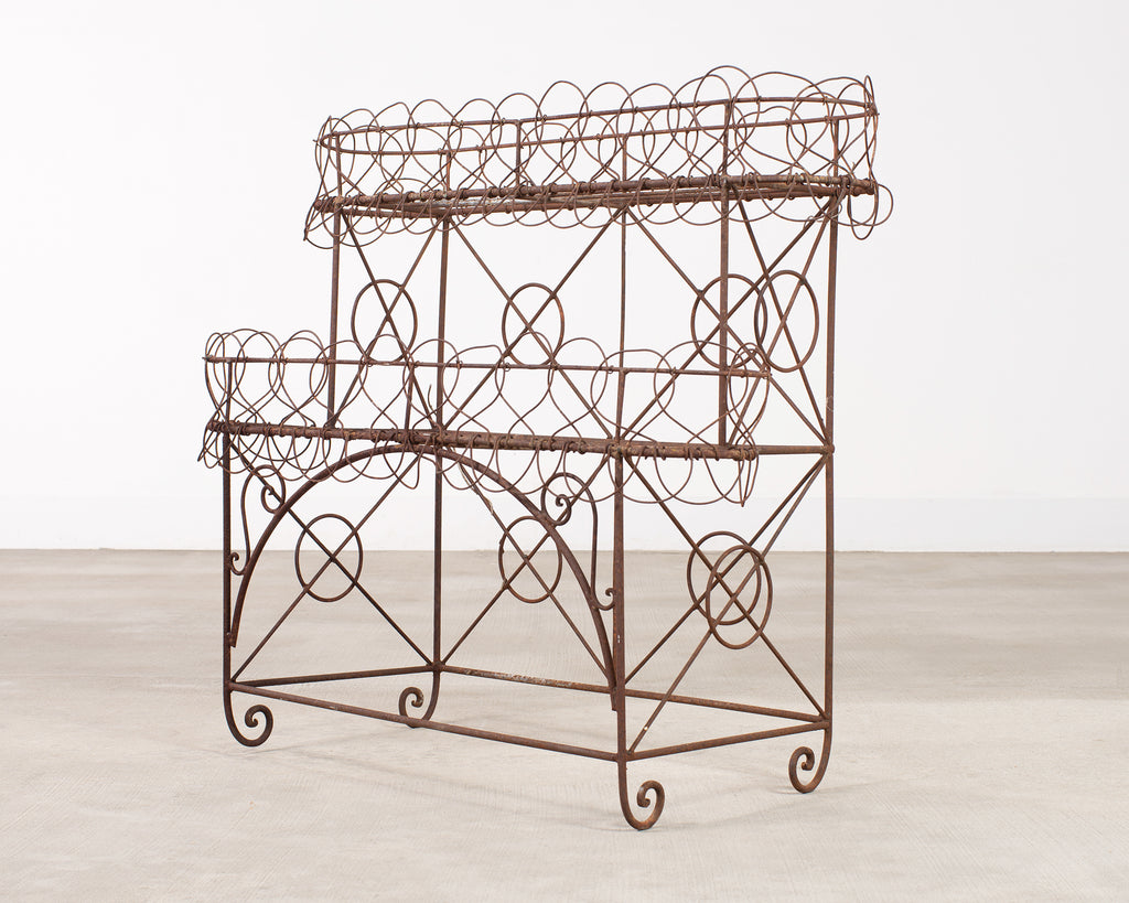 French Art Nouveau Two-Tier Wirework Boulangerie Baker's Rack