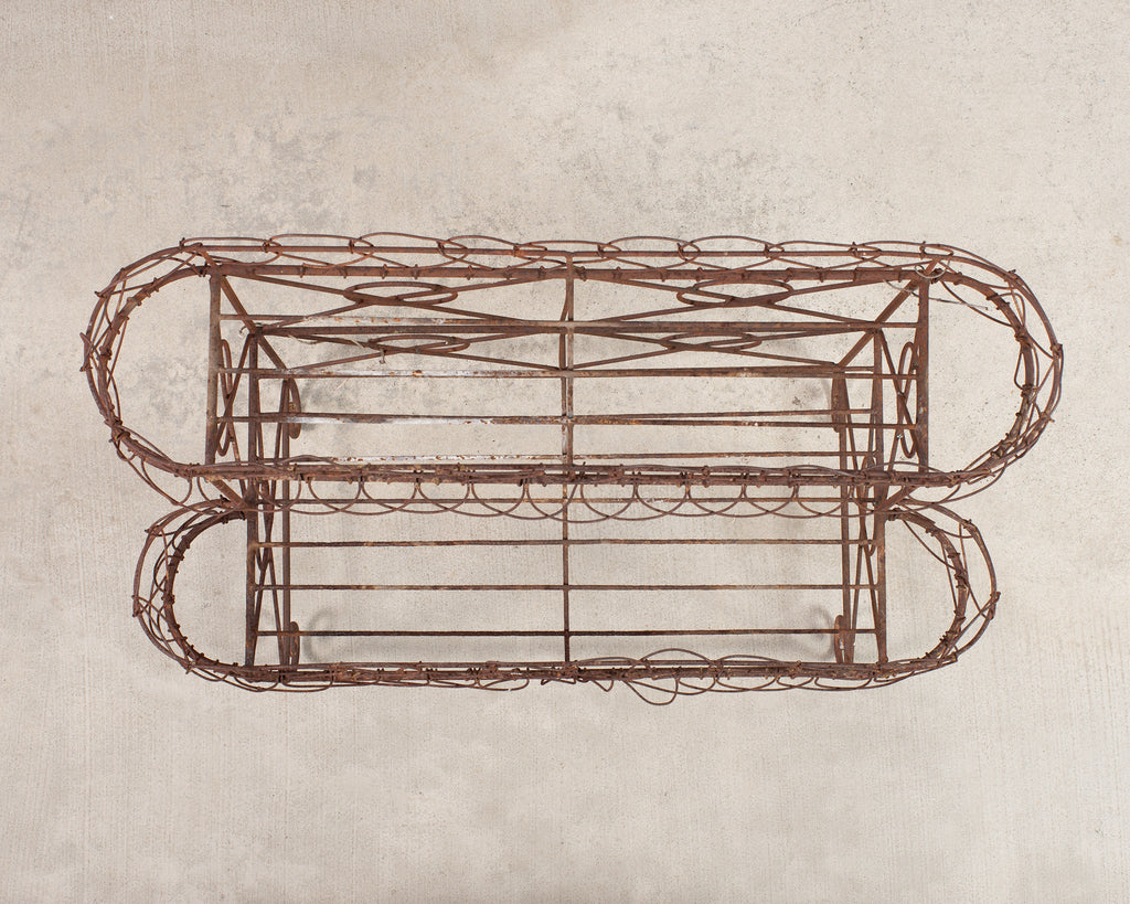French Art Nouveau Two-Tier Wirework Boulangerie Baker's Rack