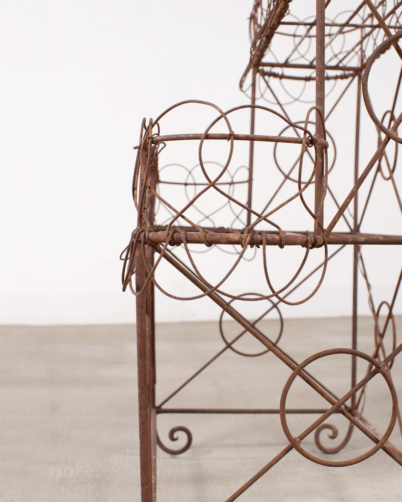 French Art Nouveau Two-Tier Wirework Boulangerie Baker's Rack