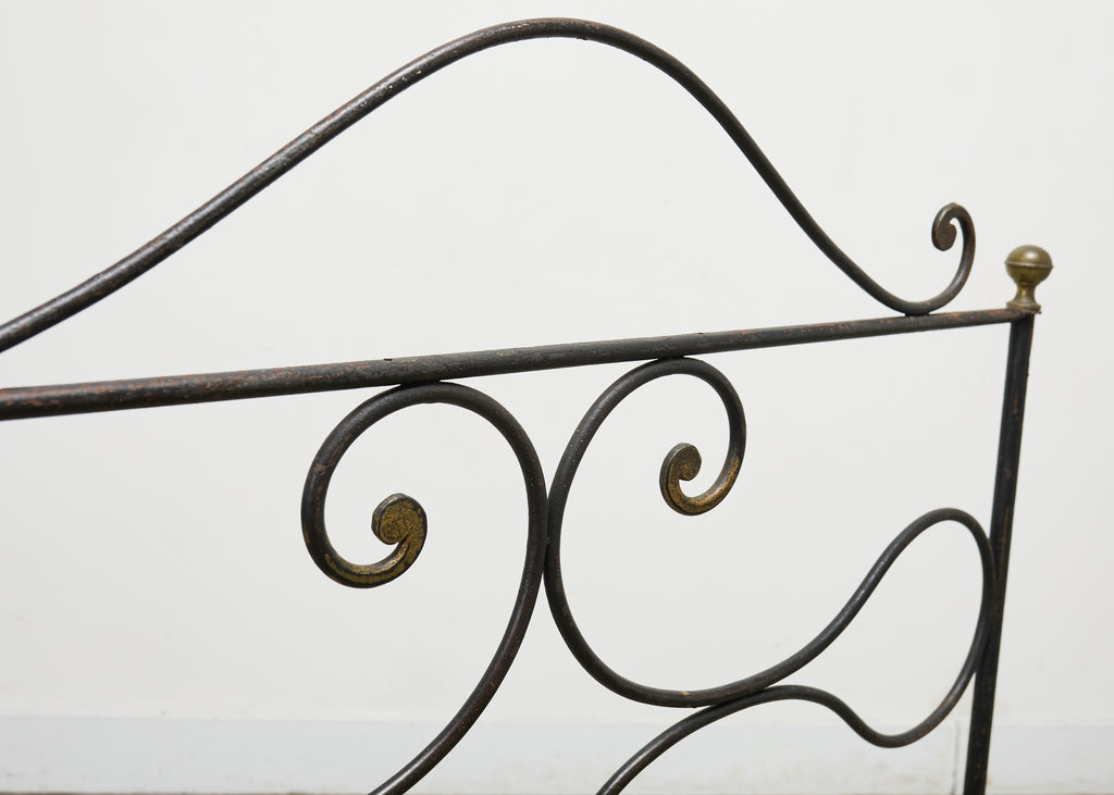 19th C. French Napoleon III Empire Wrought Iron Bronze Daybed