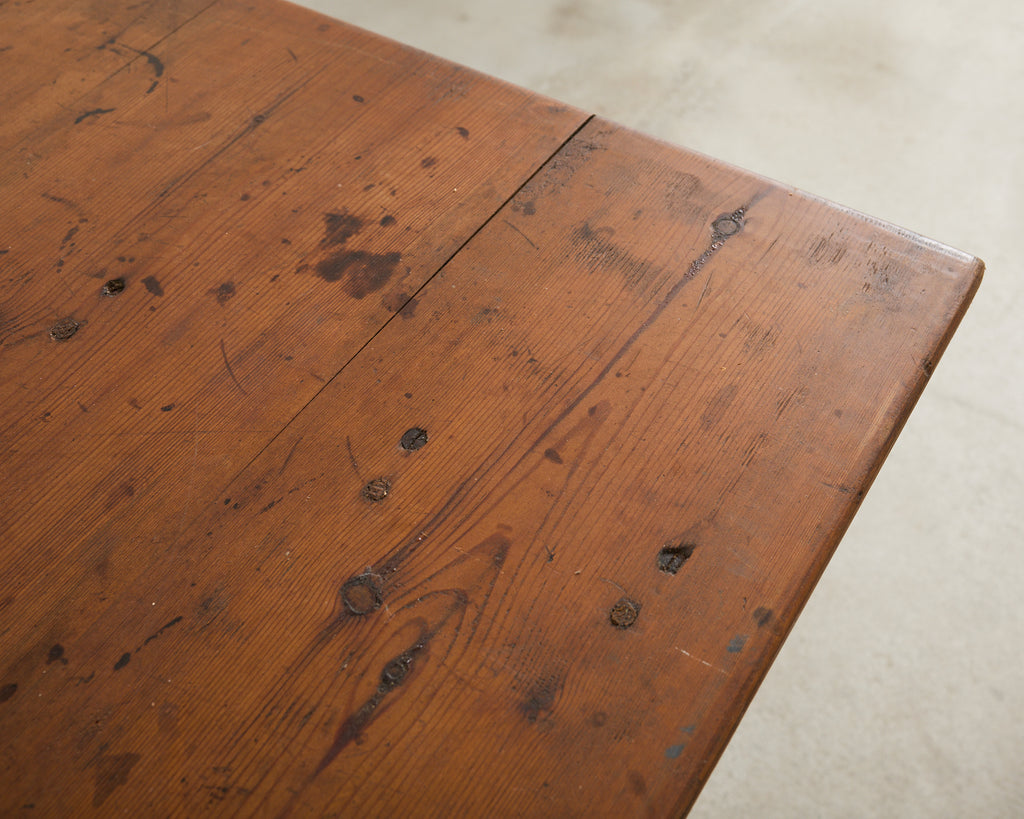 18th Century Country Swedish Pine Farmhouse Bockboard Dining Table