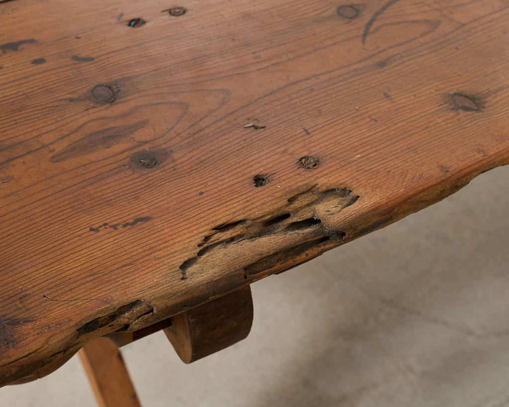 18th Century Country Swedish Pine Farmhouse Bockboard Dining Table