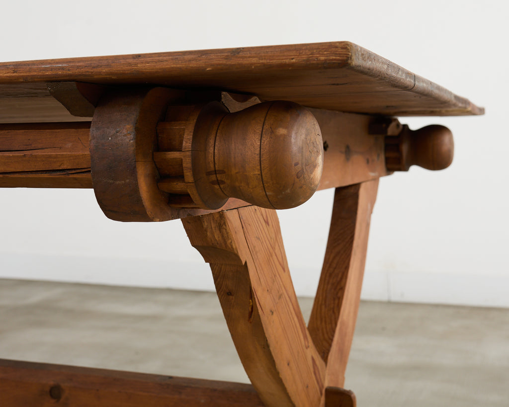 18th Century Country Swedish Pine Farmhouse Bockboard Dining Table