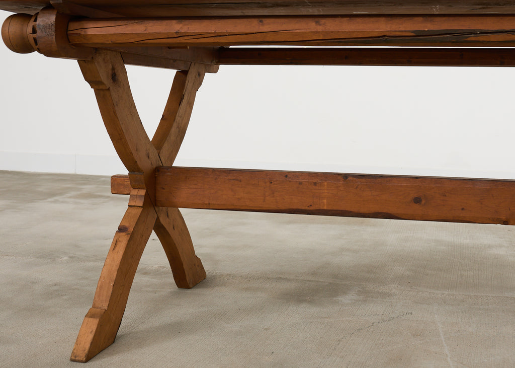 18th Century Country Swedish Pine Farmhouse Bockboard Dining Table