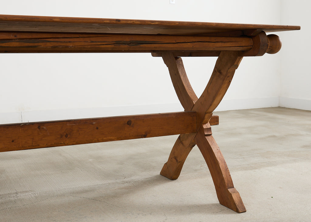 18th Century Country Swedish Pine Farmhouse Bockboard Dining Table