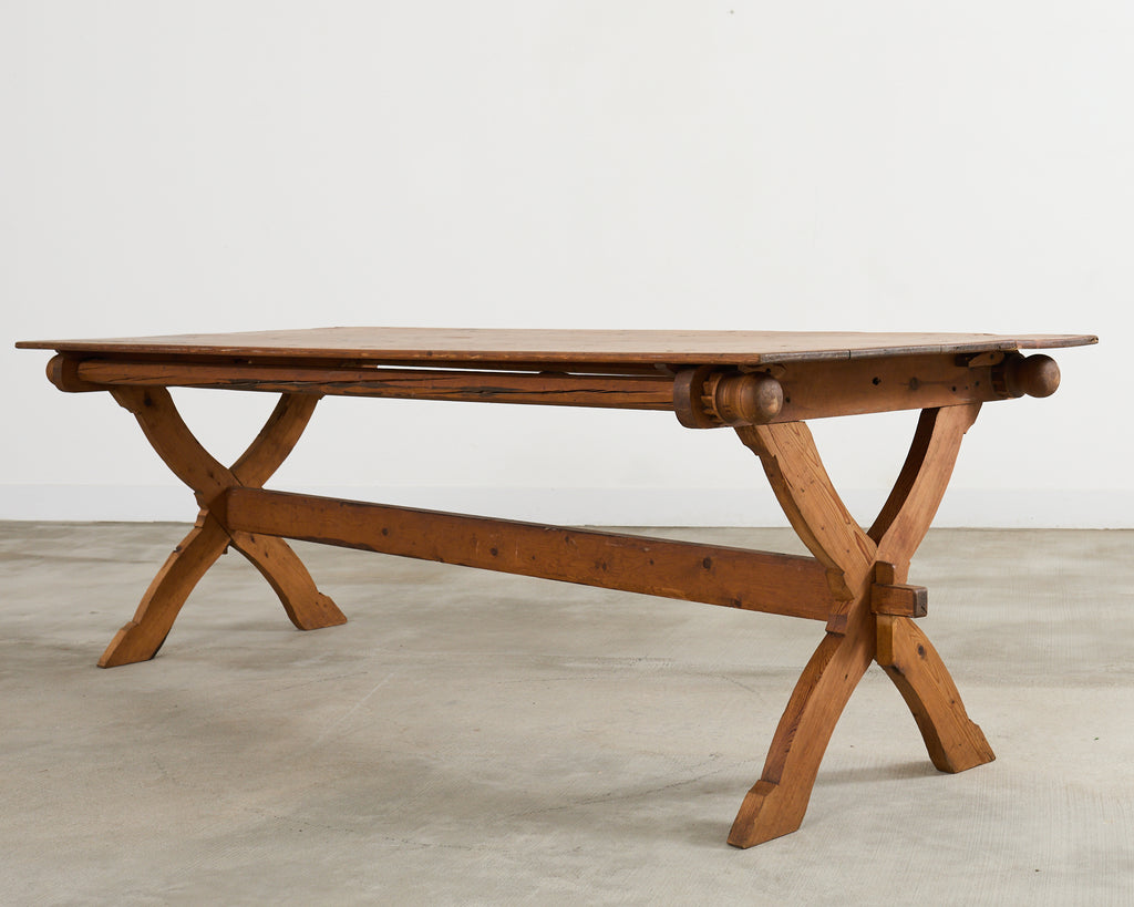 18th Century Country Swedish Pine Farmhouse Bockboard Dining Table