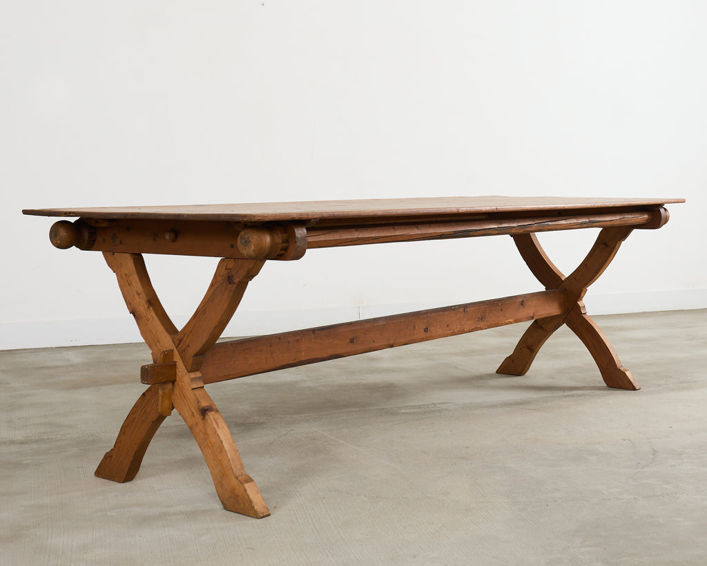 18th Century Country Swedish Pine Farmhouse Bockboard Dining Table